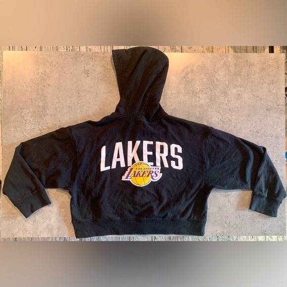 NBA LA Lakers Cropped Fleece Zip Up Hoodie, Size  XXL - Picture 2 of 9